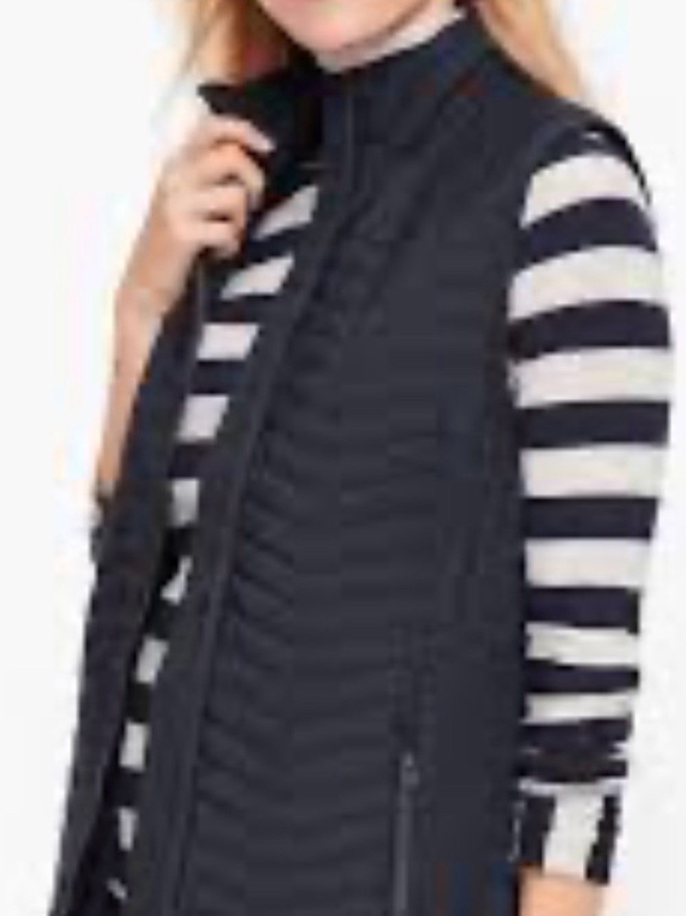 Talbots Black Quilted Packable Vest with Stand Collar